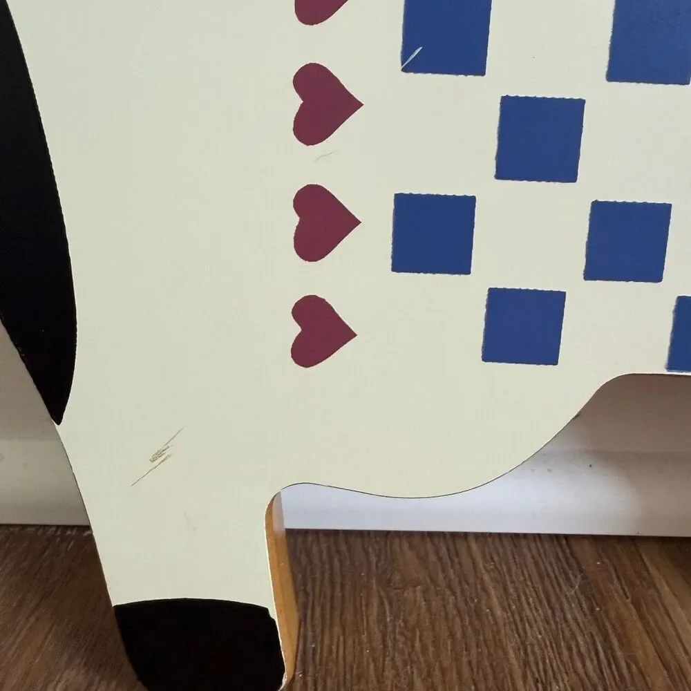 Vintage 80s 90s Cow Heart Country Kitchen Folk Art Plaque 14”x8.5”